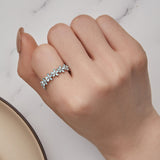 925 Sterling Silver Enamel Process Plated Platinum Ring Size 6 for Women
