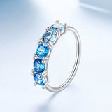 925 Sterling Silver Ring with White Gold Plating for Women, Size 6.0