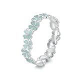 925 Sterling Silver Enamel and Platinum Plated Ring Size 6 for Women