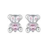 925 Sterling Silver Earrings with CZ in White Gold Plating