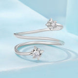 925 Sterling Silver Pavé Setting CZ Oxidized Ring for Women