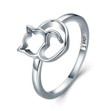 925 Sterling Silver Ring Size 5.0 with Platinum Plating for Women