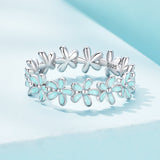 925 Sterling Silver Enamel Process Plated Platinum Ring Size 6 for Women