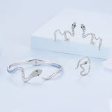 925 Sterling Silver Pavé Setting CZ Oxidized Silver Ring for Women