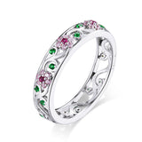 925 Sterling Silver Ring with Pavé Setting CZ - Size 6.0