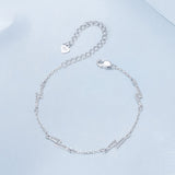 925 Sterling Silver Pave Setting CZ Bracelet with White Gold Plating