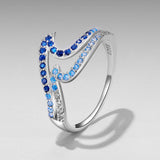 925 Sterling Silver Size 6.0 White Gold Plated CZ Ring for Women