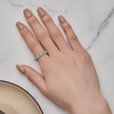 925 Sterling Silver Enamel Process Plated Platinum Ring Size 6 for Women