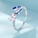 925 Sterling Silver Enamel Plated Ring Size 6 for Women