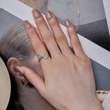 925 Sterling Silver Opal Nanometer Stone Plated Platinum Ring