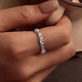 S925 Sterling Silver 4mm Plated Platinum Ring for Women Size 6.0