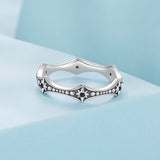 925 Sterling Silver Ring with Pavé Setting CZ, Size 6.0
