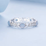 S925 Sterling Silver 4mm Plated Platinum Ring for Women Size 6.0