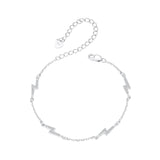 925 Sterling Silver Pave Setting CZ Bracelet with White Gold Plating
