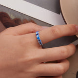 925 Sterling Silver Ring with White Gold Plating for Women, Size 6.0