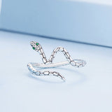925 Sterling Silver Pavé Setting CZ Oxidized Silver Ring for Women