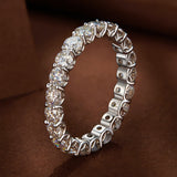 925 Sterling Silver 3mm Moissanite Ring for Women Size 6