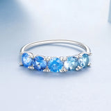 925 Sterling Silver Ring with White Gold Plating for Women, Size 6.0
