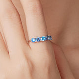 925 Sterling Silver Ring with White Gold Plating for Women, Size 6.0