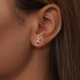925 Sterling Silver Earrings with CZ in White Gold Plating