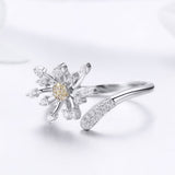 925 Sterling Silver Ring with Plated Platinum and Pavé Setting CZ