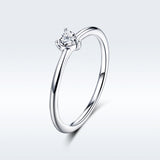 925 Sterling Silver Ring Size 6.0 with CZ and Platinum Plating for Women
