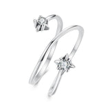 925 Sterling Silver Pavé Setting CZ Oxidized Ring for Women