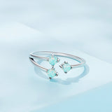 925 Sterling Silver Translucent Opal Ring for Women