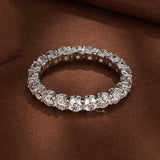 925 Sterling Silver 3mm Moissanite Ring for Women Size 6