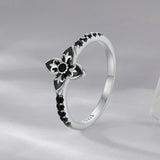 925 Sterling Silver Enamel 0.9x1.0cm Pendant Rings for Women