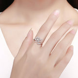 925 Sterling Silver Ring with Plated Platinum and Pavé Setting CZ