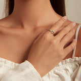 925 Sterling Silver Translucent Opal Ring for Women