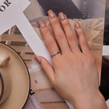 S925 Sterling Silver Oxidized Pavé Setting CZ Ring Size 6 for Women