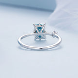 925 Sterling Silver 1.40mm Width CZ & Glass Ring Size 6 for Women
