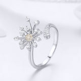 925 Sterling Silver Ring with Plated Platinum and Pavé Setting CZ