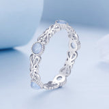 S925 Sterling Silver 4mm Plated Platinum Ring for Women Size 6.0
