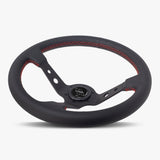 The Daytona | Black Leather | Black Spoke | Red Stitch