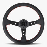 The Daytona | Black Leather | Black Spoke | Red Stitch