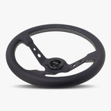 The Daytona | Black Leather | Black Spoke | White Stitch