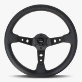 The Daytona | Black Leather | Black Spoke | White Stitch