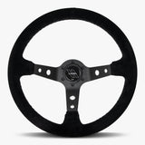 The Daytona | Black Alcantara Suede | Black Spoke | Black Stitch