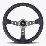 The Daytona | Black Leather | Graphite Spoke | Black Stitch