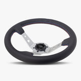 The Daytona | Black Leather | Silver Spoke | Bavarian Stitch