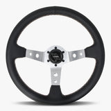 The Daytona | Black Leather | Silver Spoke | White Stitch