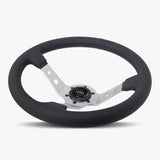 The Daytona | Black Perforated Leather | Silver Spoke | Black Stitch