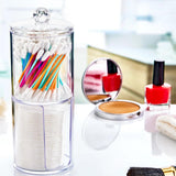 Eklips Two-Tier Cotton Pad Holder Clear Vanity Organizer