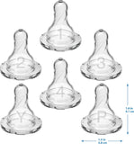 Dr. Brown’s Natural Flow Level 2 Narrow Baby Bottle Silicone Nipple, Medium Flow, 3m+, 100% Silicone Bottle Nipple, 6 Count