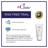 dr.Clinic Vitamin C Facial Day Cream | Moisturizer for Dry Skins | Anti-Aging Skin Cream for Dark Spots and Wrinkles | Acne Spot Treatment All Skin Types | Hyaluronic Acid, Argan Oil, 1.69Fl.Oz