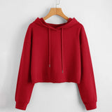 Drop Shoulder Crop Hoodie