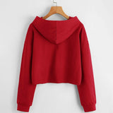 Drop Shoulder Crop Hoodie